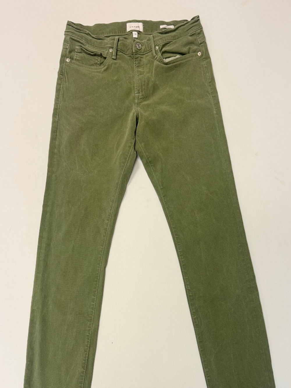 : FRAME L’Homme Slim Olive Green Jeans Men’s Size 32 Designer Denim